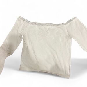 Elegant Cream Off-Shoulder Top